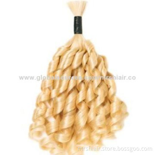 18-inch Mixed Color Human Remy Curly Bulk Hair